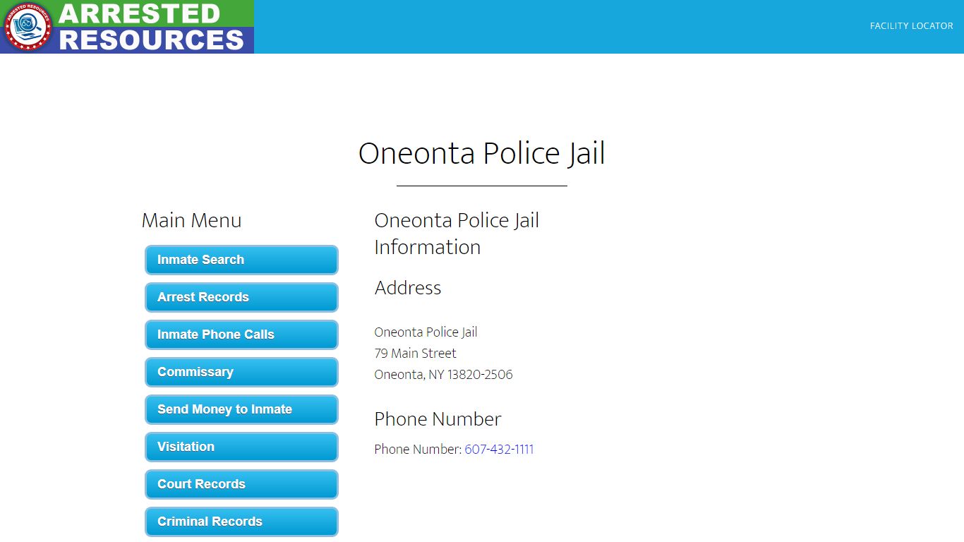 Oneonta Police Jail - Inmate Search - Oneonta, NY