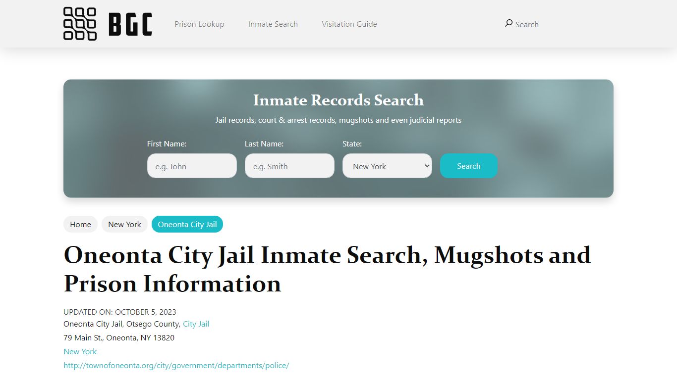 Oneonta City Jail Inmate Search, Mugshots, Visitation, Phone no ...